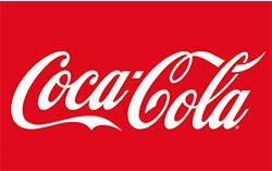 We Do Lines - A coca cola logo on a red background.