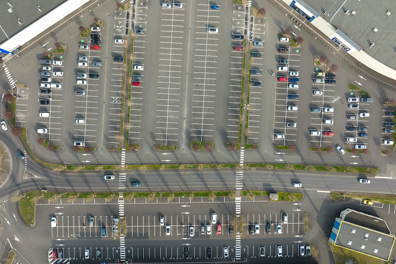 We Do Lines - An aerial view of a parking lot.