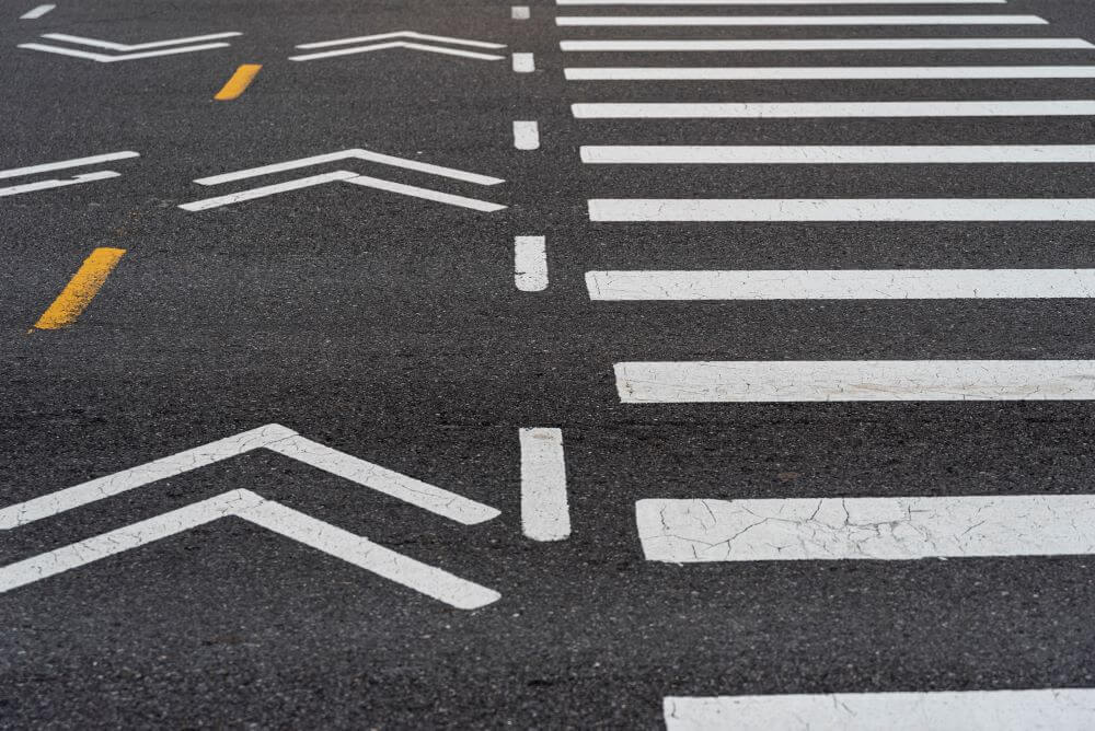 Phot of a road with a cross walk